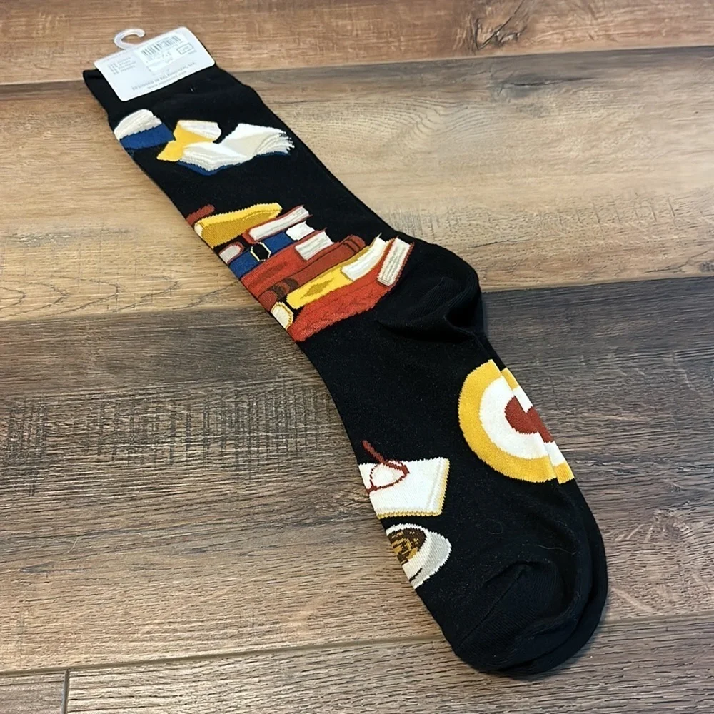 MEN'S BIBLIOPHILE CREW‎ (BLACK) Socks